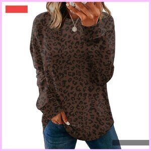 Lightweight Crewneck Sweatshirt Women's Curved Hem Fall Sweater